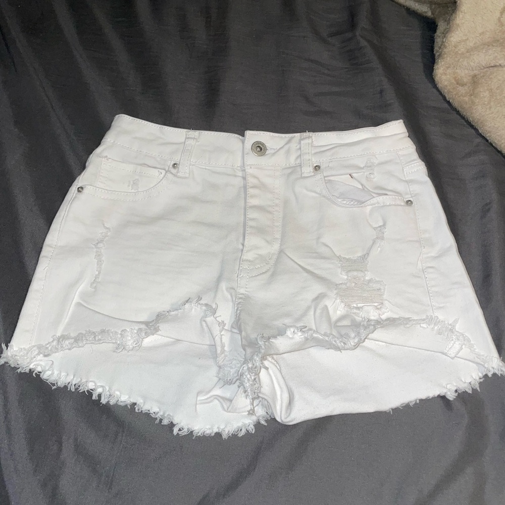 Wax Jean White Distressed Women's Denim Shorts